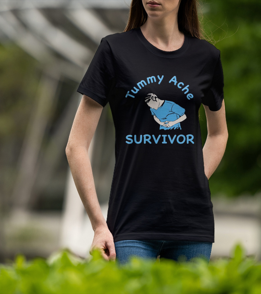 Tummy Ache Survivor Blue Figure T-Shirt