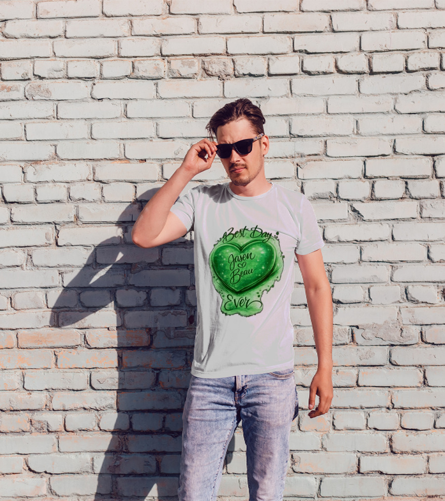Best Day Ever Jasen Beau Green Heart T-Shirt