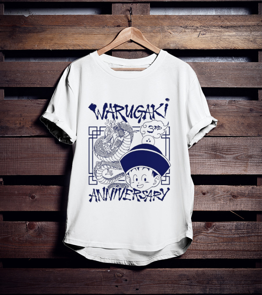 Warugaki 3th Anniversary With Dragon And Child In Blue T-Shirt