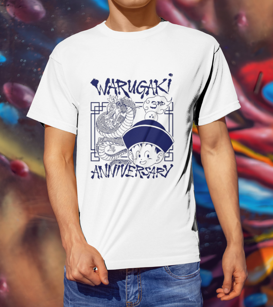 Warugaki 3th Anniversary With Dragon And Child In Blue T-Shirt