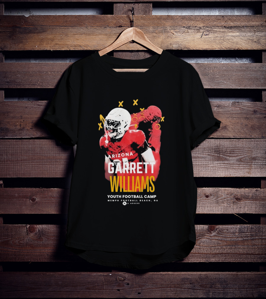 Arizona Garrett Williams Youth Football Camp 2026 Memphis Beach CA Annual Access T-Shirt
