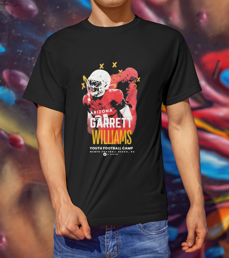 Arizona Garrett Williams Youth Football Camp 2026 Memphis Beach CA Annual Access T-Shirt