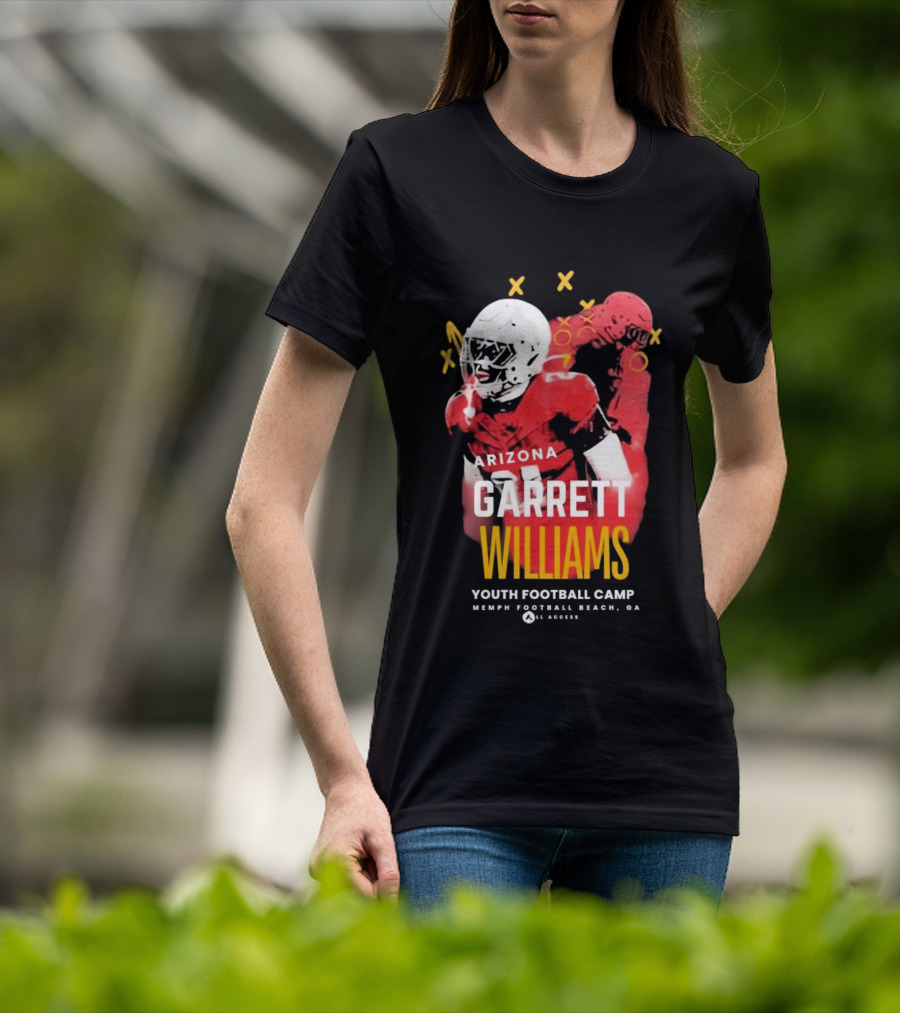 Arizona Garrett Williams Youth Football Camp 2026 Memphis Beach CA Annual Access T-Shirt
