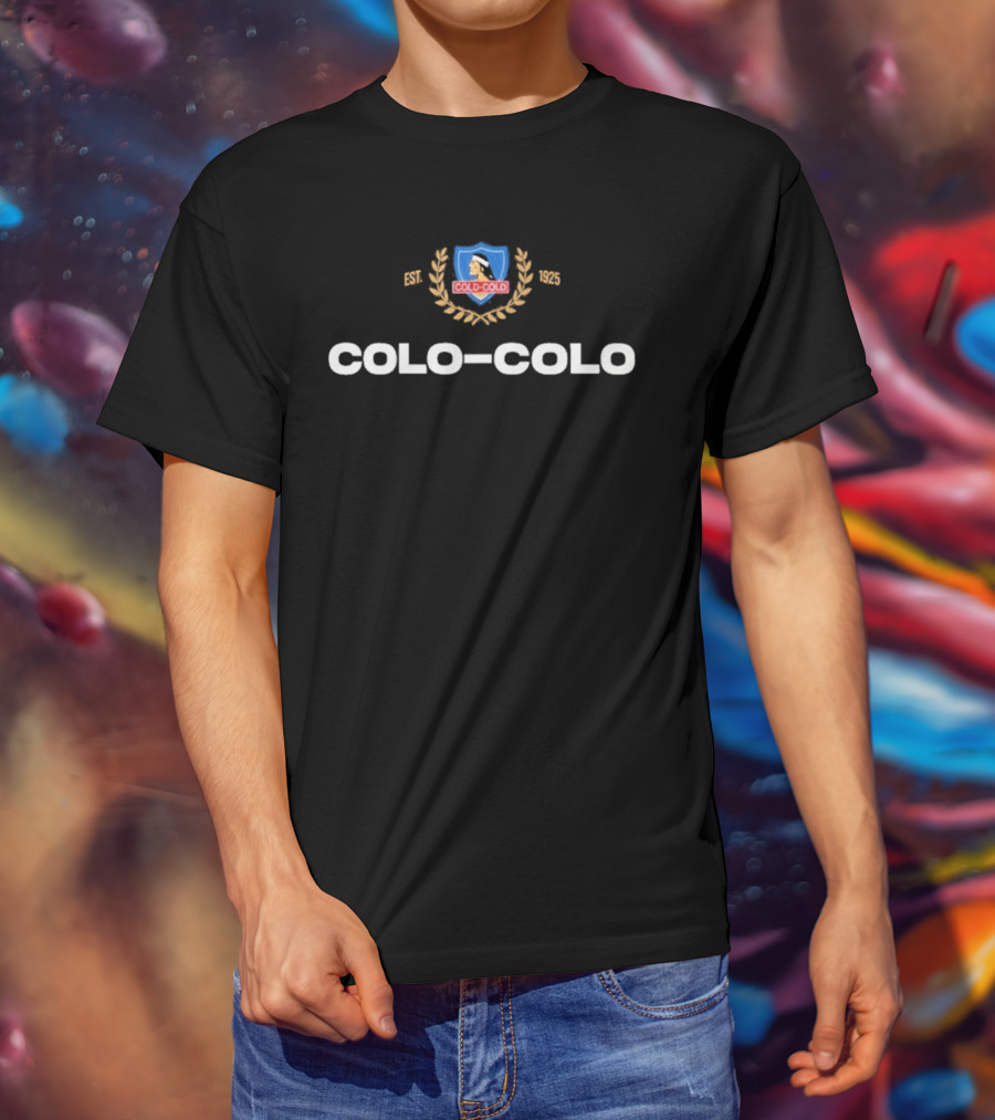 Colo Colo Vozinha Polera Negra DORSAL 29 Emblem And Laurel Crest T-Shirt