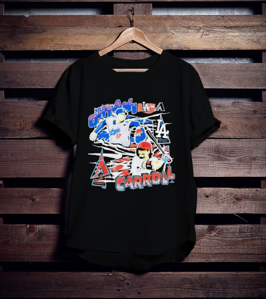 Ohtani Carroll Dodgers Angels Baseball T-Shirt