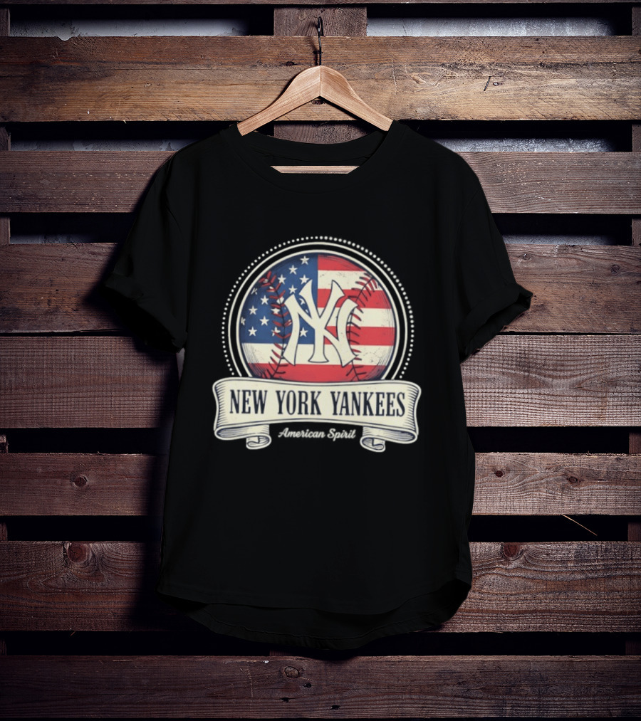 New York Yankees American Flag Baseball Emblem MLB T-Shirt