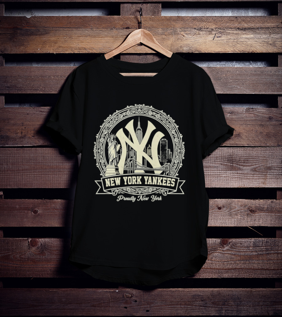New York Yankees NY Skyline Proudly New York T-Shirt