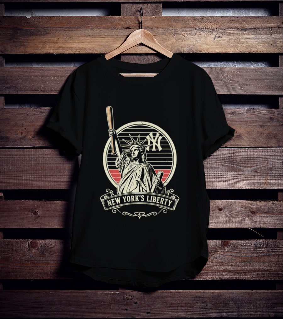 New York Yankees MLB Lady Liberty Bat T-Shirt