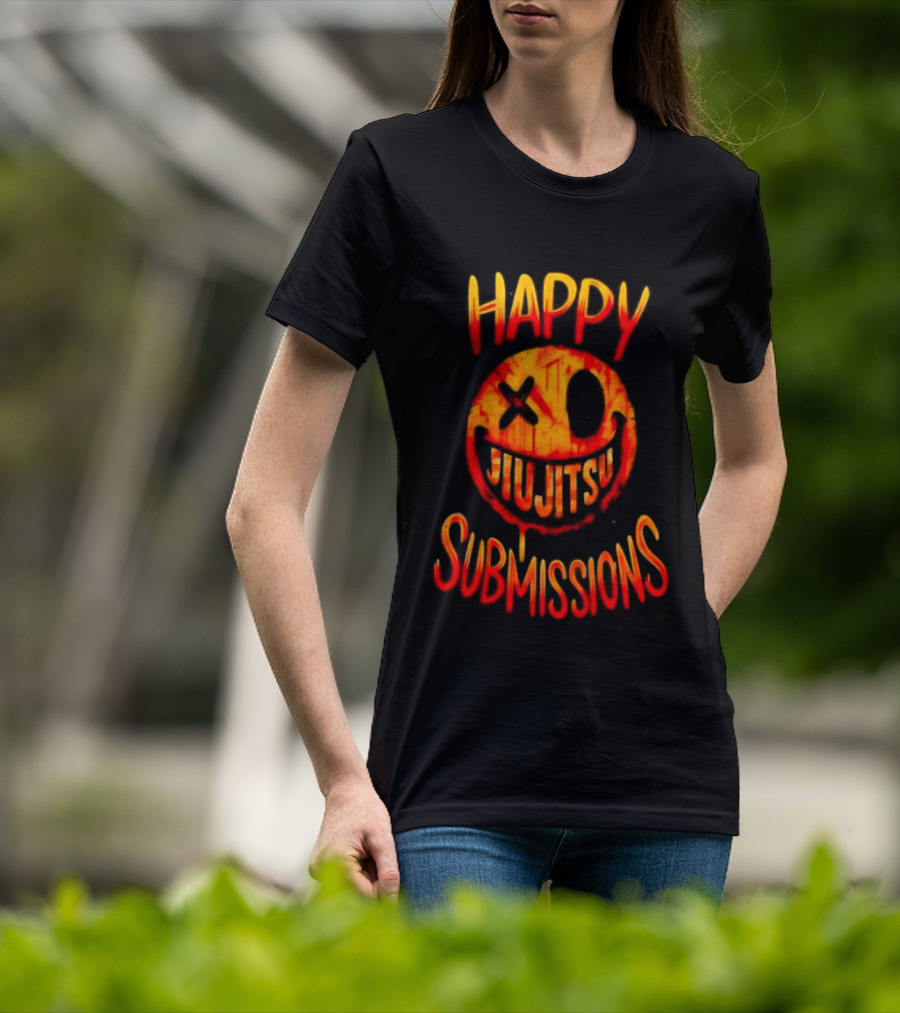 Happy Jiu Jitsu Submissions Playful Martial Arts Expression T-Shirt