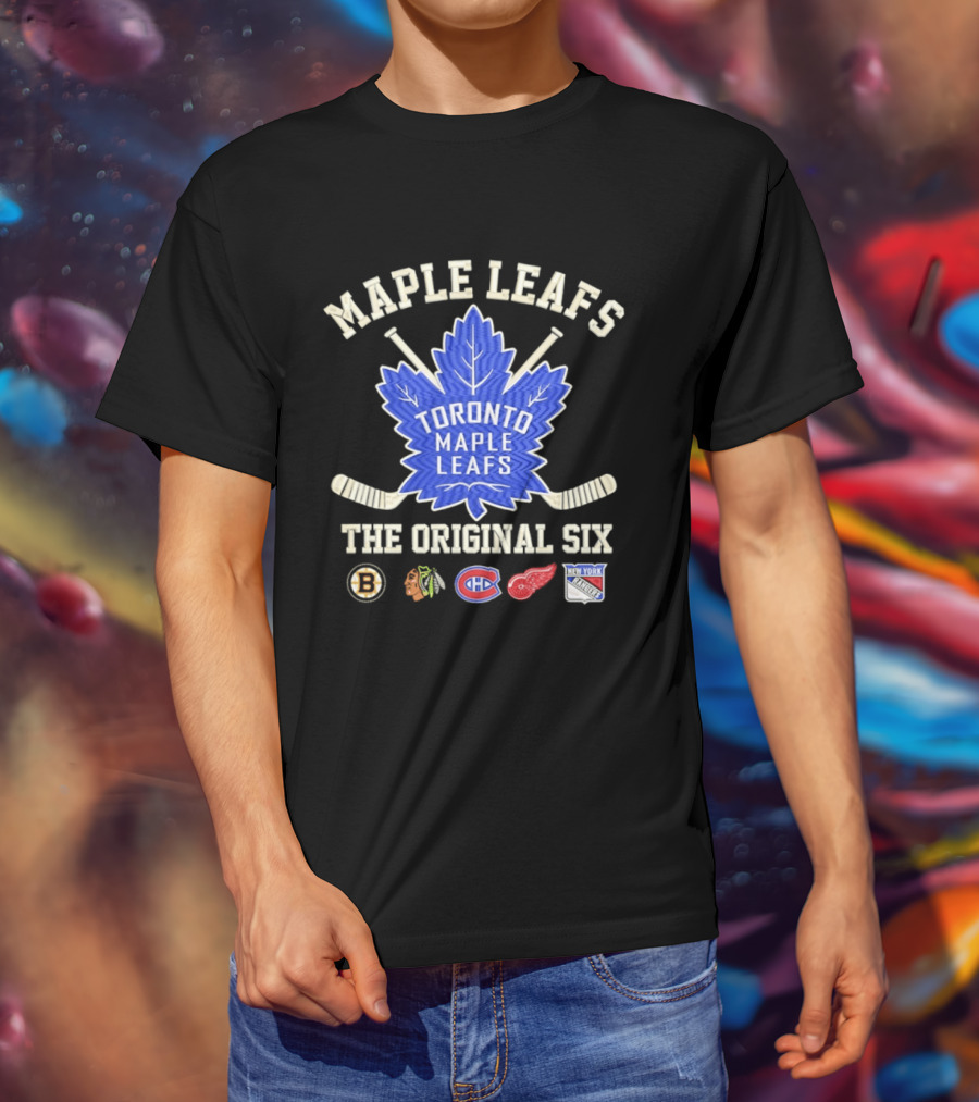 Toronto Maple Leafs The Original Six NHL Hockey Teams Logos T-Shirt