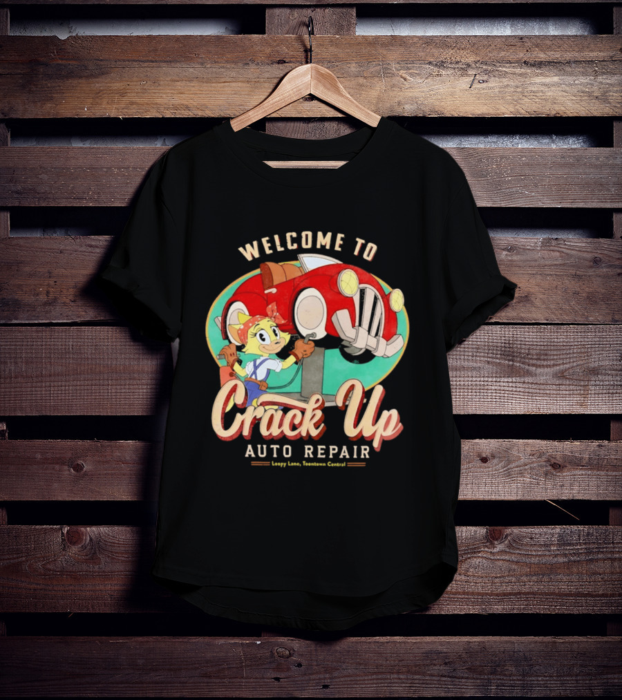 Welcome To Crack Up Auto Repair Happy Lane Towtown Cougars T-Shirt
