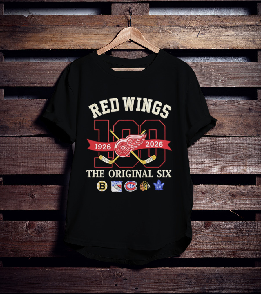 Red Wings 100 Years 1926 2026 Anniversary The Original Six T-Shirt