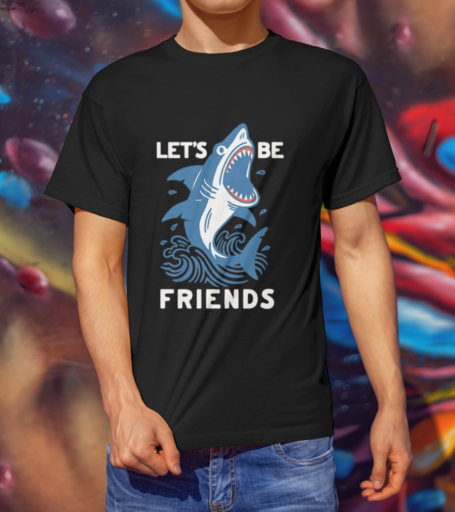 Let's Be Friends Shark Waves T-Shirt