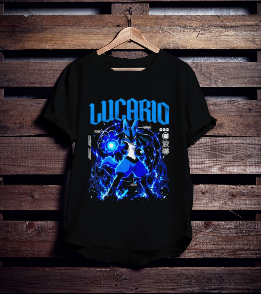 Lucario Fighting Awakened Combat Pokemon Aura Sphere Power T-Shirt