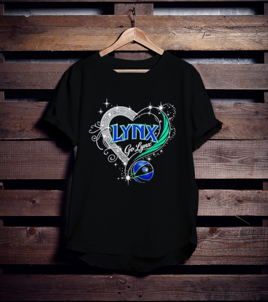 Lynx Go Lynx Minnesota Lynx WNBA Basketball Heart Stars T-Shirt