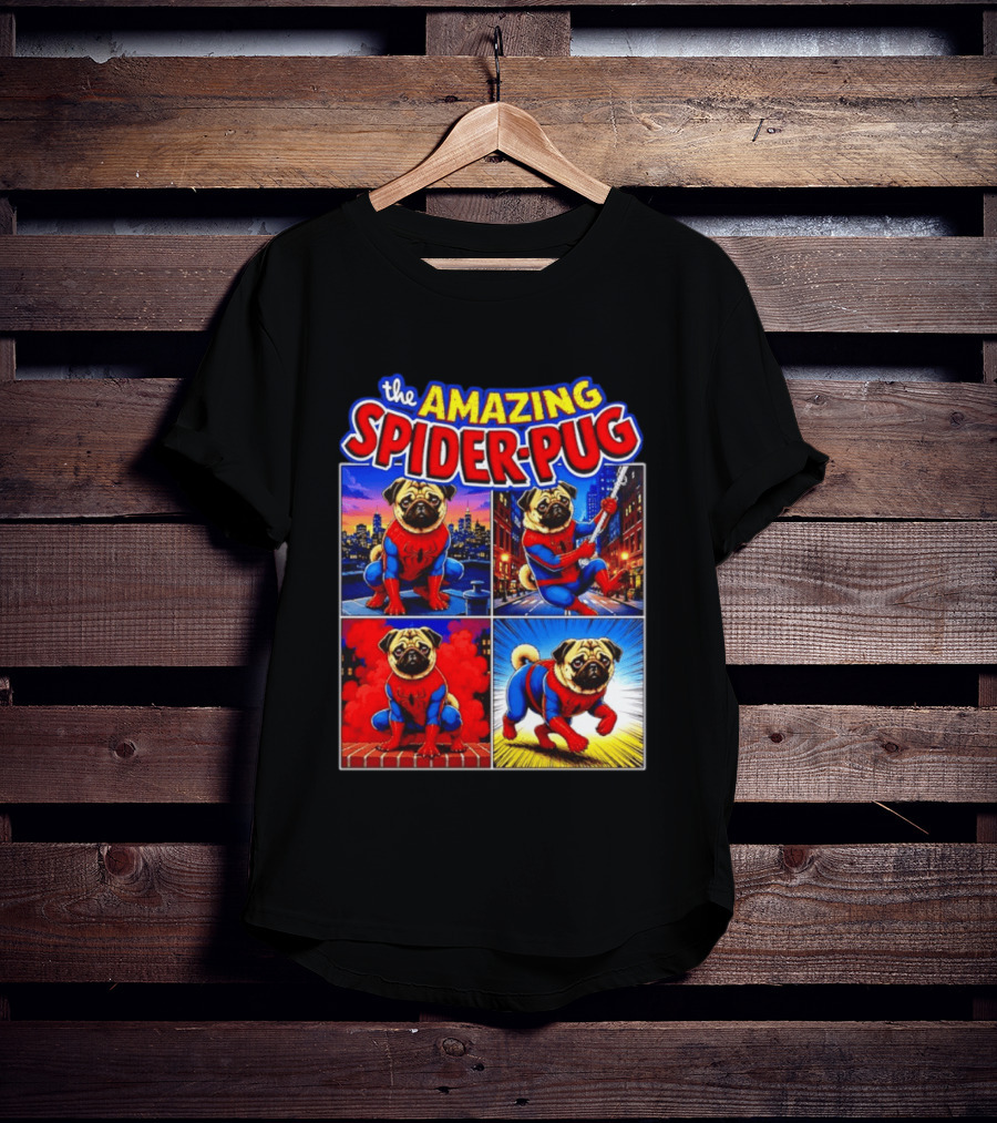 The Amazing Spider Pug Marvel Spider Man Parody Comic T-Shirt