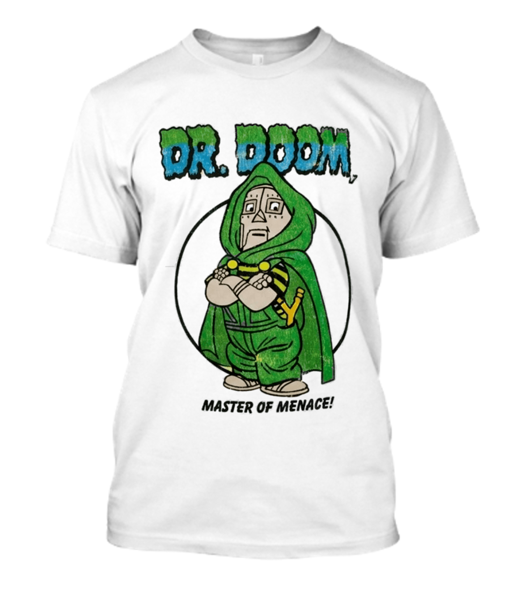Dr Doom Master Of Menace Green Cloak Comic Style Villain T-Shirt
