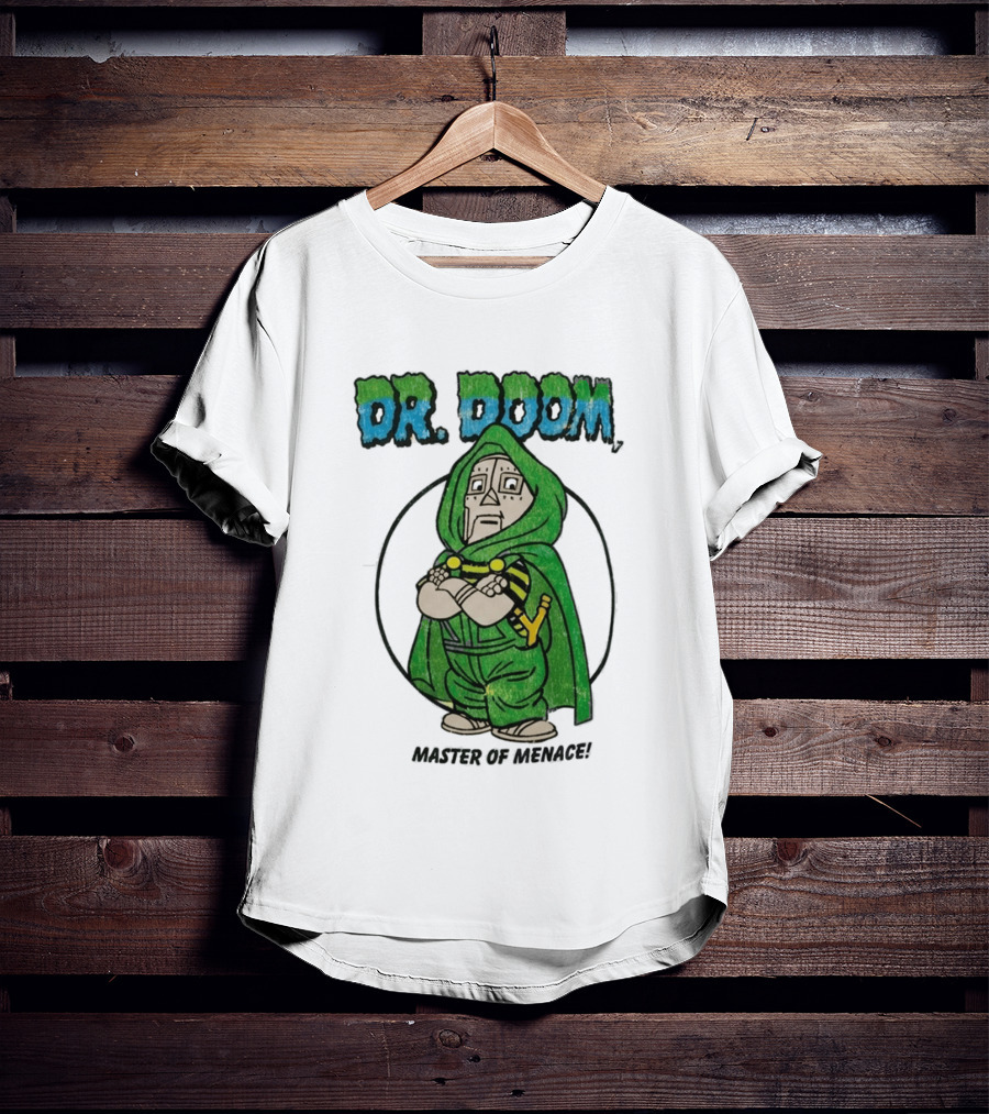 Dr Doom Master Of Menace Green Cloak Comic Style Villain T-Shirt