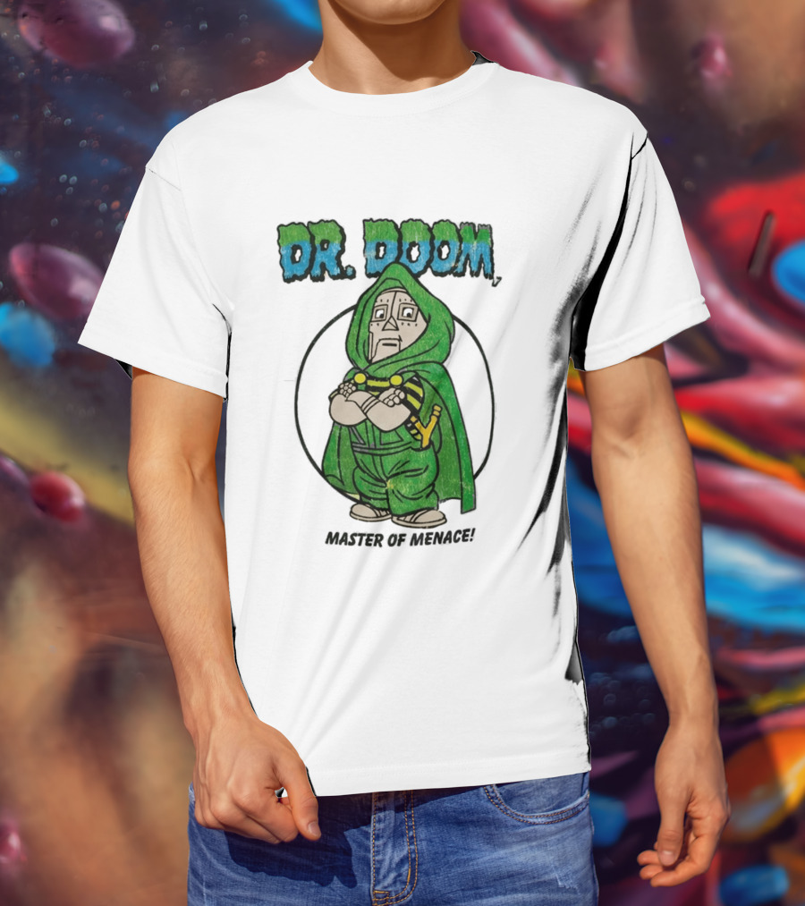 Dr Doom Master Of Menace Green Cloak Comic Style Villain T-Shirt