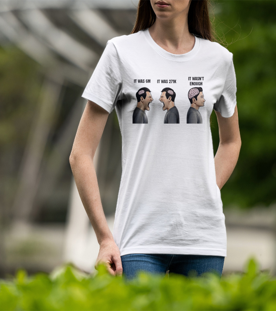 It Was 6M It Was 271K It Wasn't Enough Brain Scream Meme T-Shirt