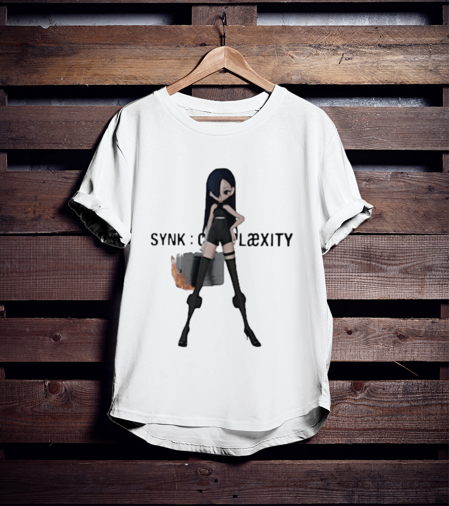 SYNK COMPLaeXITY Mysterious Anime Character With Burning Suitcase T-Shirt