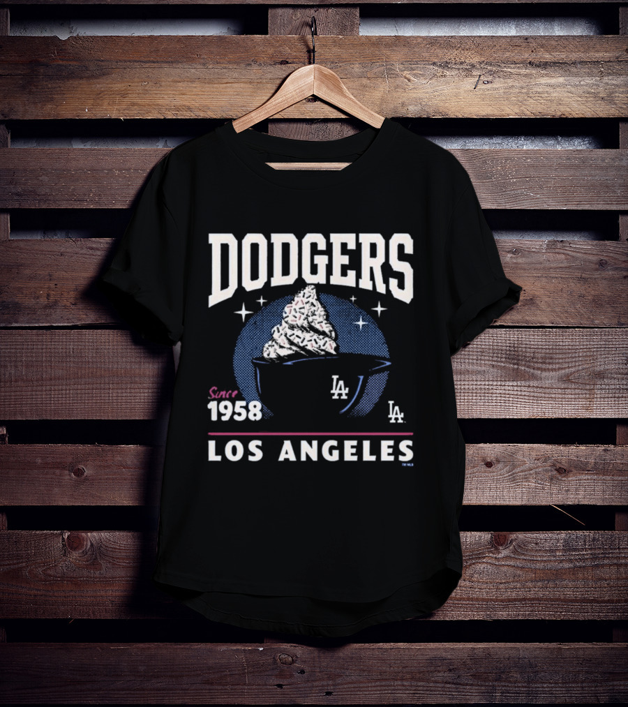 Dodgers Los Angeles Since 1958 Ice Cream LA T-Shirt
