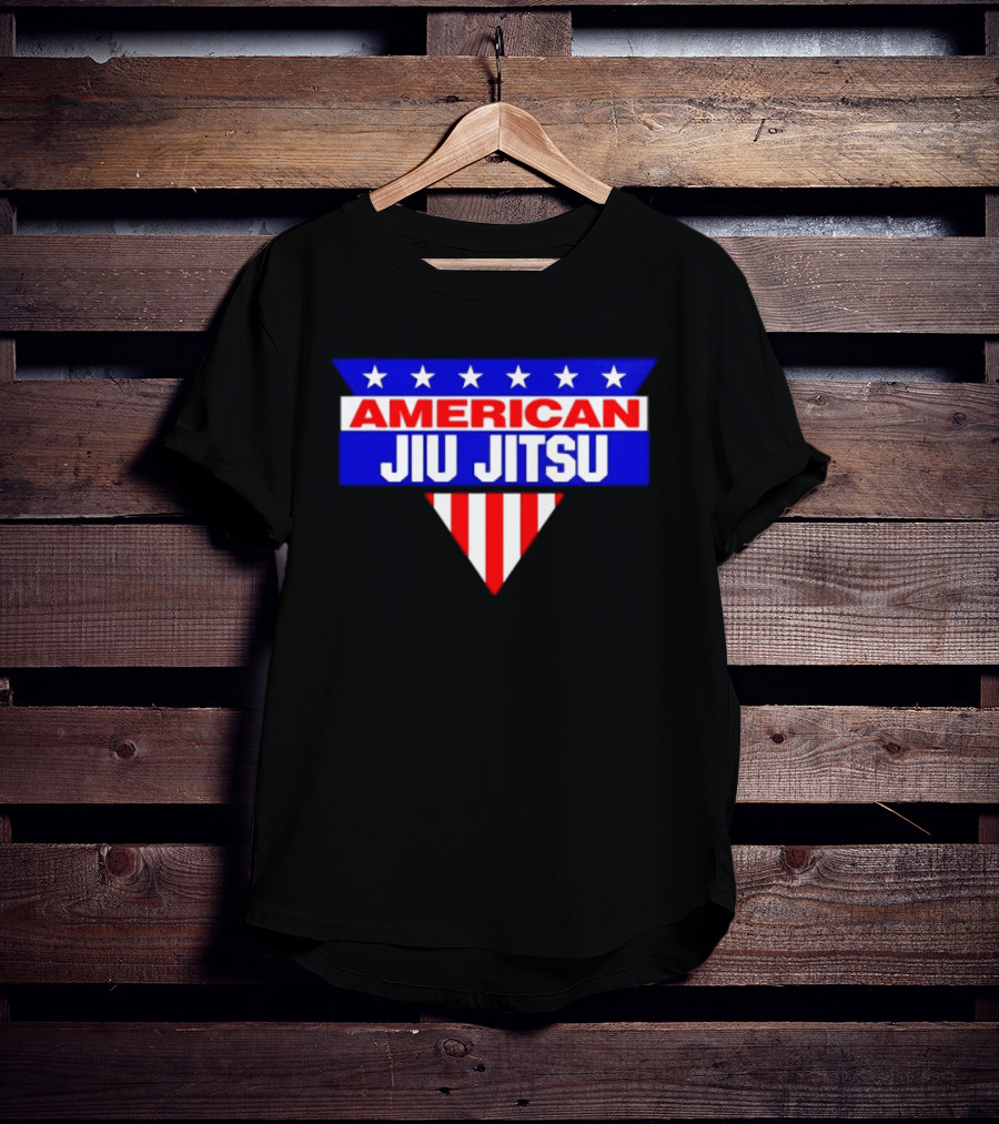 American Jiu Jitsu Stars And Stripes BJJ Martial Arts Grappling T-Shirt