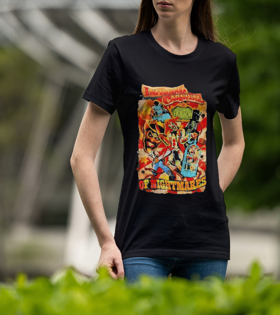 Infernal Carnival Of Nightmares Universal Orlando Halloween Horror Nights 35 Spooky Clown And Ghostly Characters T-Shirt