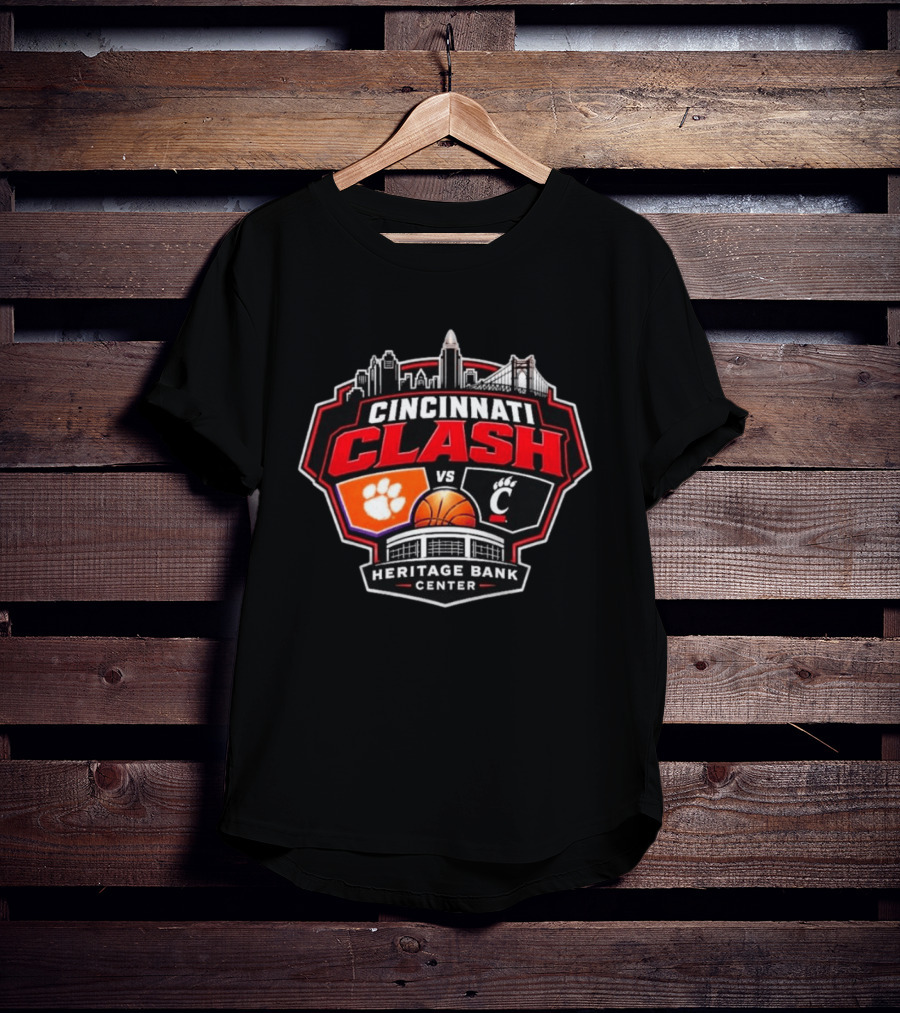 Clemson Vs Cincy Cincinnati Clash Heritage Bank Center 2026 T-Shirt