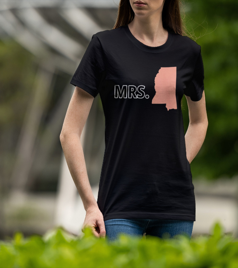 Mrs Mississippi State Map T-Shirt