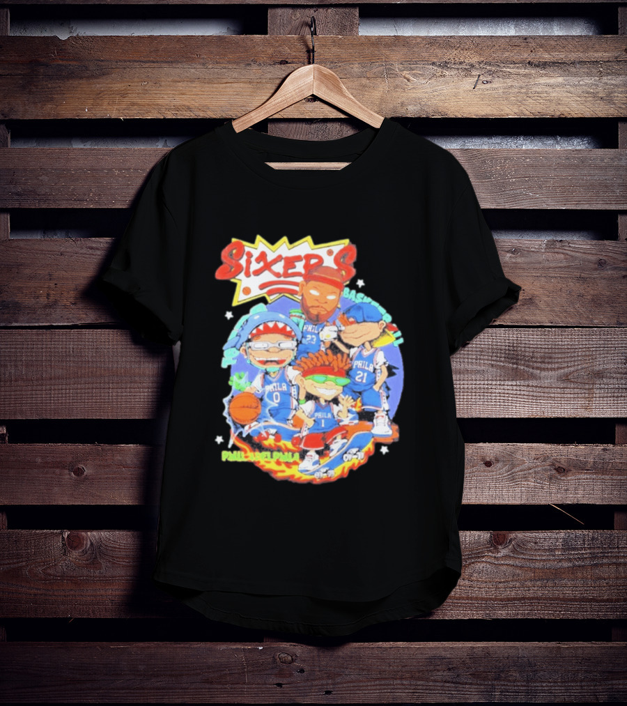 Philadelphia Sixers Basketball Rugrats Characters T-Shirt