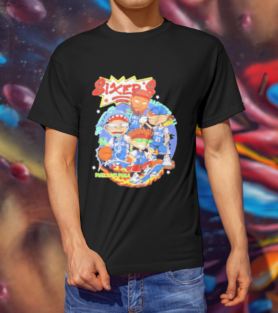 Philadelphia Sixers Basketball Rugrats Characters T-Shirt