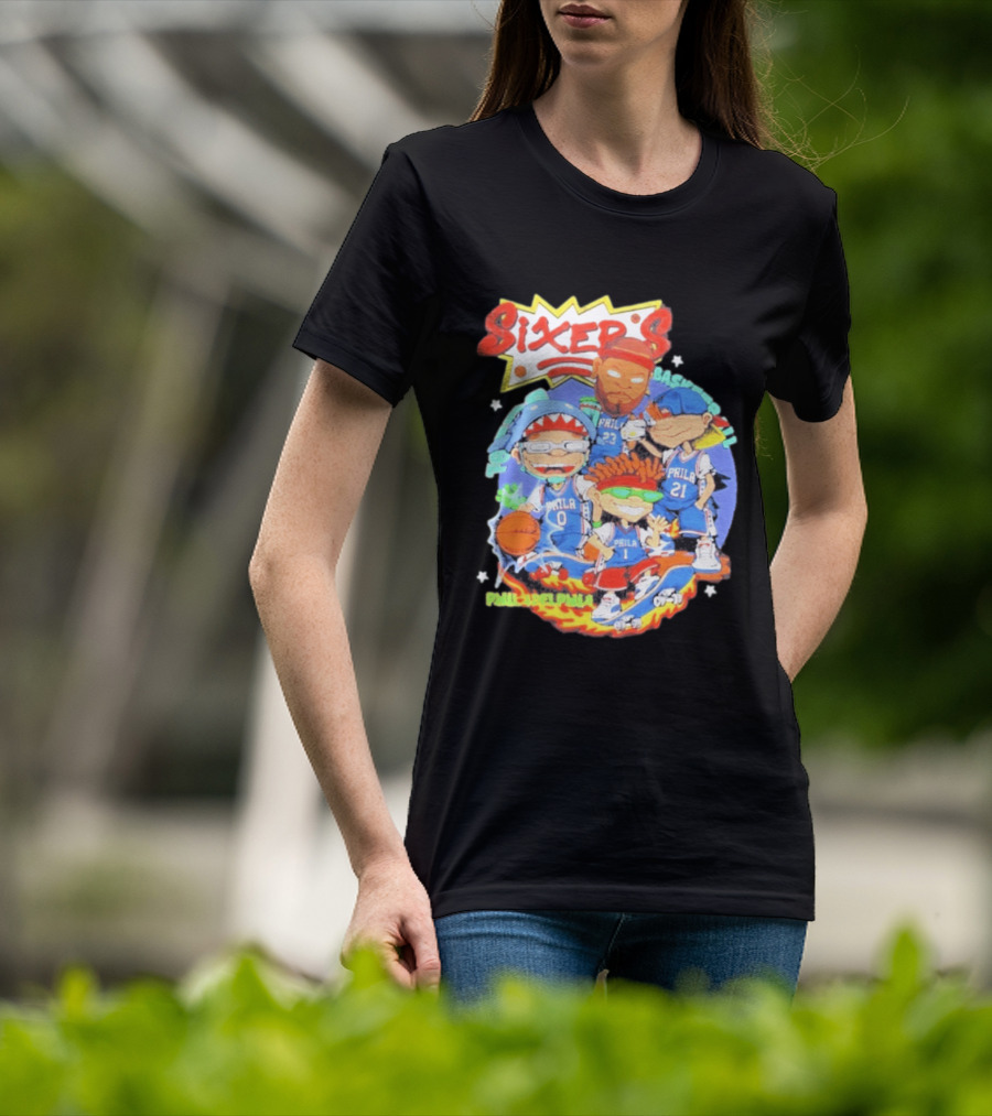 Philadelphia Sixers Basketball Rugrats Characters T-Shirt