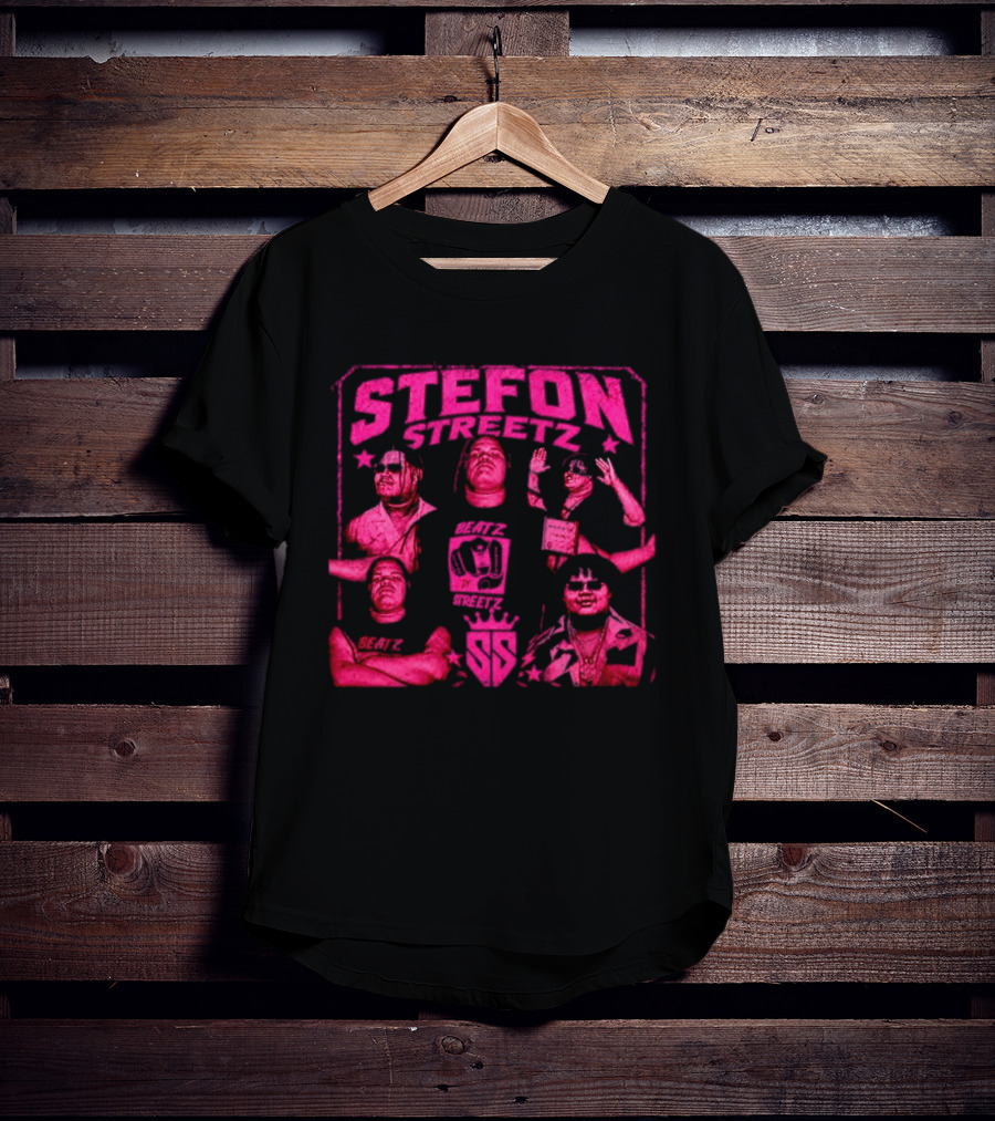 Stefon Streetz Pink Stars And Faces T-Shirt