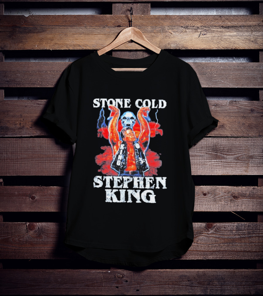 Stone Cold Stephen King 3 16 WWE Horror Scary Mashup T-Shirt