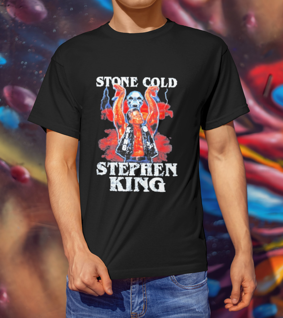 Stone Cold Stephen King 3 16 WWE Horror Scary Mashup T-Shirt