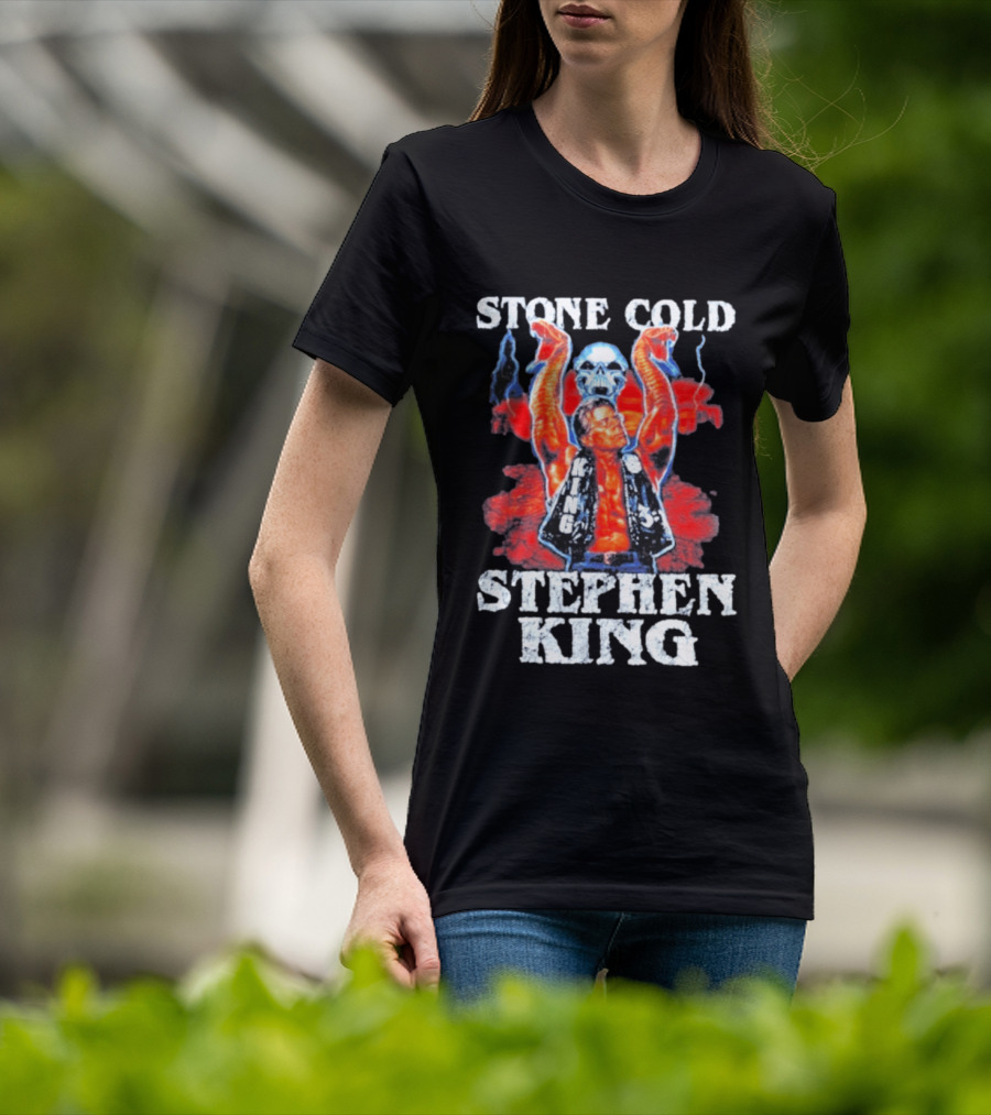 Stone Cold Stephen King 3 16 WWE Horror Scary Mashup T-Shirt