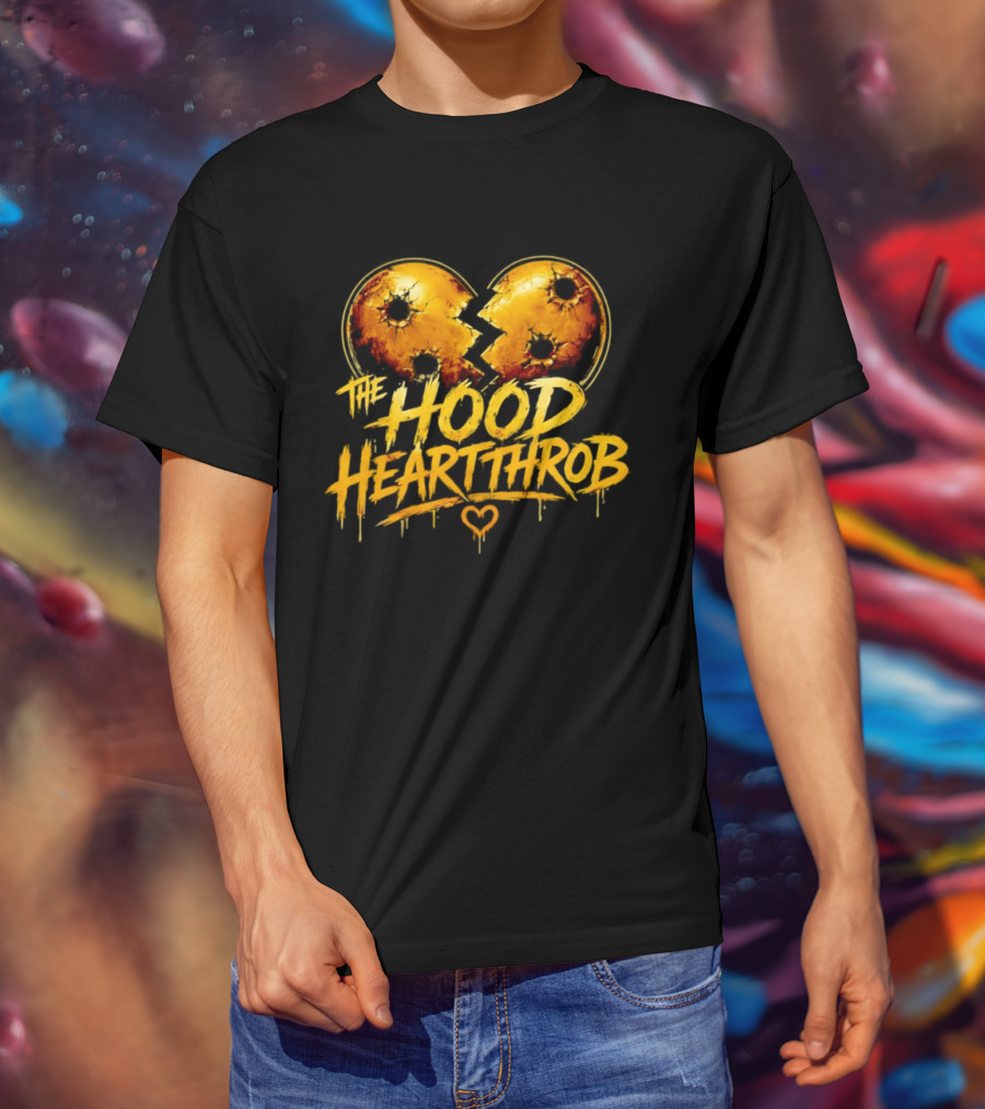 The Hood Heartthrob Golden Broken Heart T-Shirt