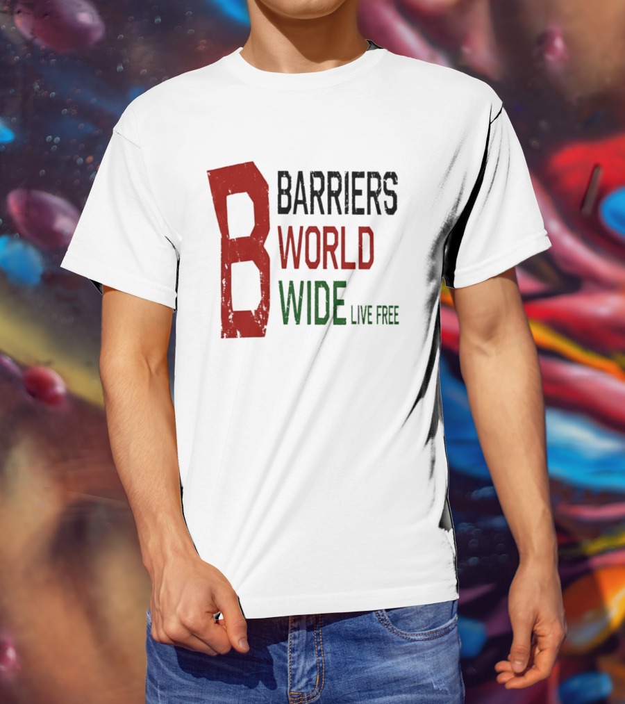 Barriers World Wide Live Free Streetwear Red Green T-Shirt