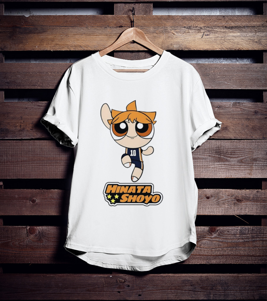 Hinata Shoyo Haikyuu Powerpuff Girls Crossover Anime Volleyball Player T-Shirt