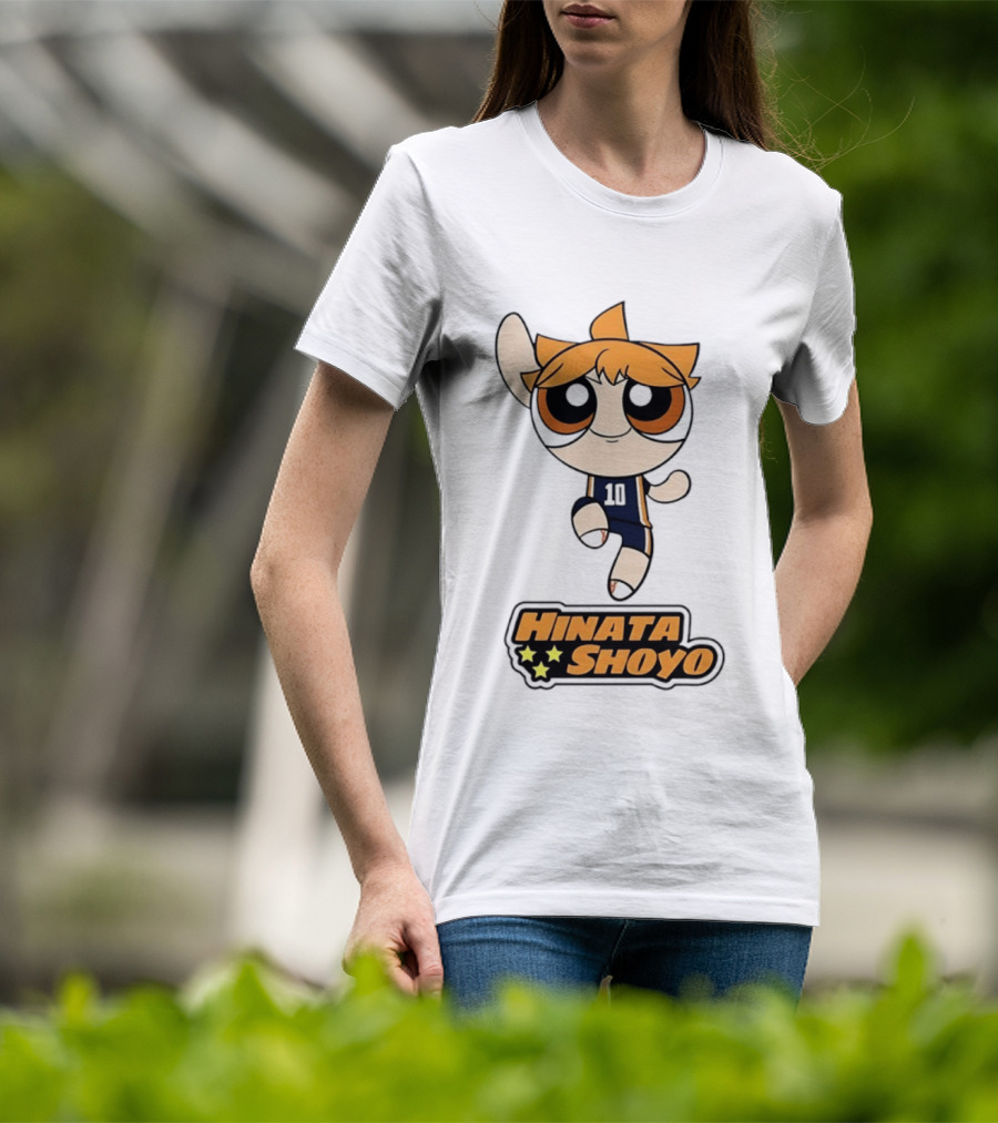 Hinata Shoyo Haikyuu Powerpuff Girls Crossover Anime Volleyball Player T-Shirt