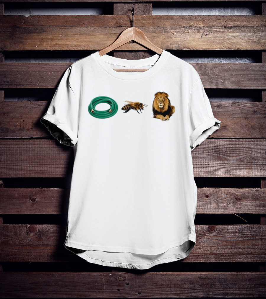 Hose Bee Lion Rebus Wordplay Pun Gardening Humor T-Shirt