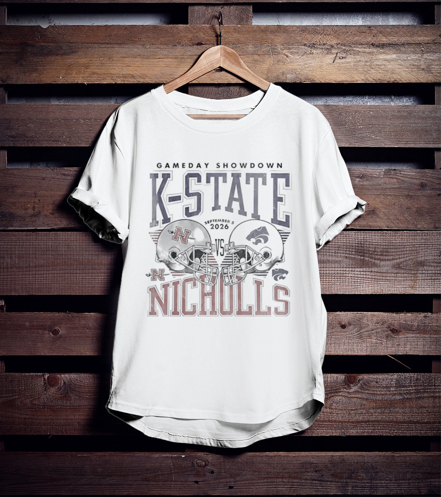 K State Gameday Showdown 2026 Vs Nicholls Helmets T-Shirt