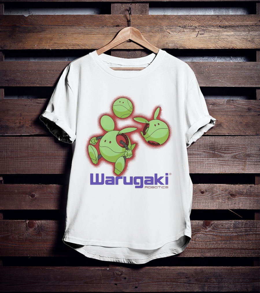 Warugaki Robotics Green Robot Trio Cartoon T-Shirt
