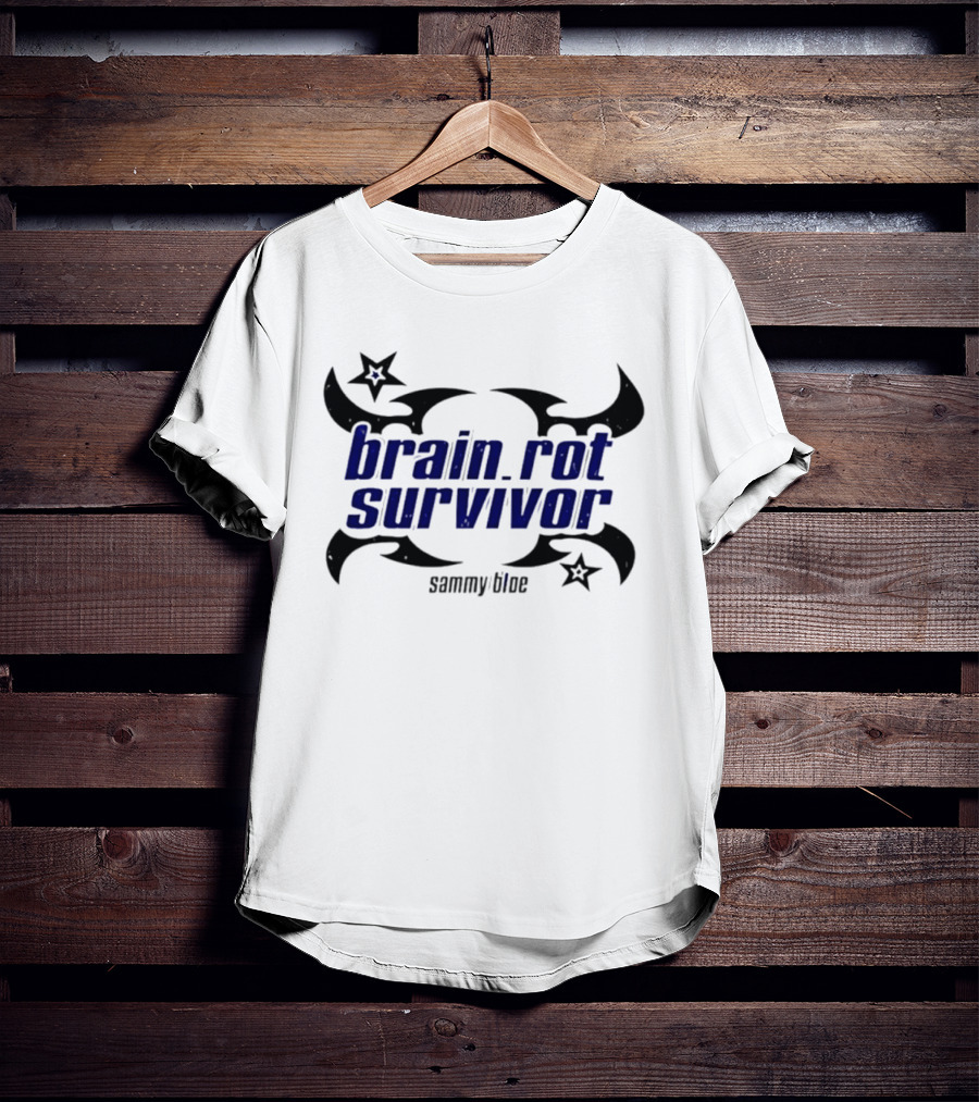 Brainrot Survivor Sammy Blue Stars Tribal T-Shirt