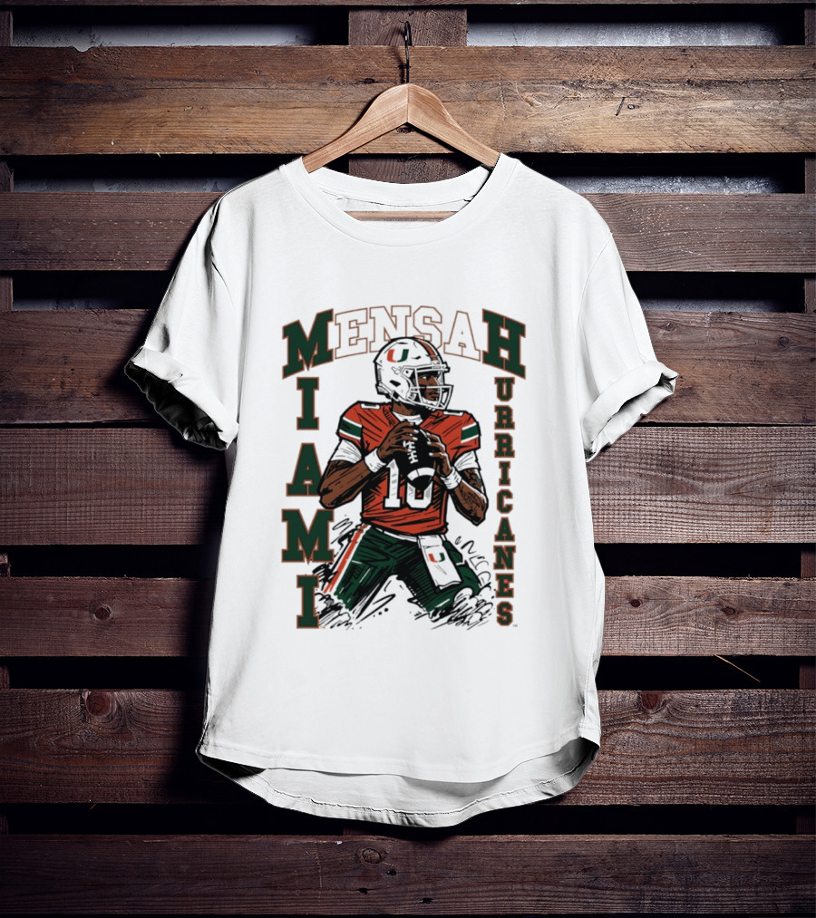 Mensah Miami Hurricanes NCAA Football Player 18 T-Shirt