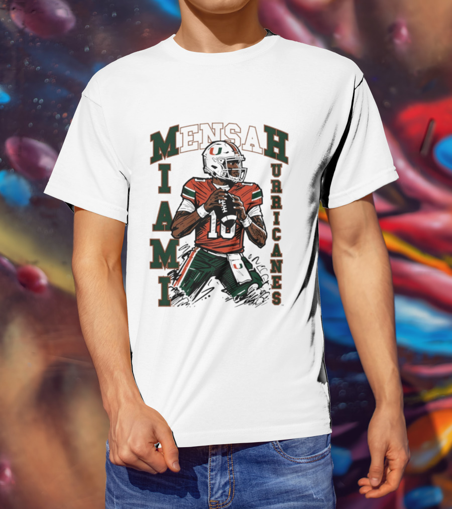 Mensah Miami Hurricanes NCAA Football Player 18 T-Shirt