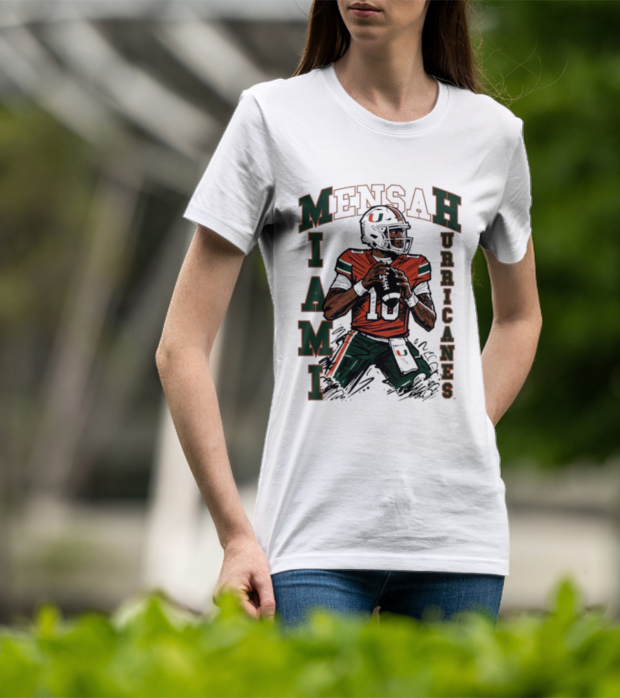 Mensah Miami Hurricanes NCAA Football Player 18 T-Shirt