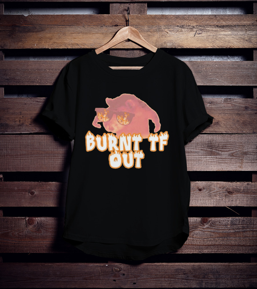 Burnt TF Out Flaming Sunglasses Meme Cat T-Shirt