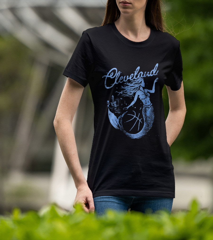 Cleveland Mermaid Cityscape Basketball T-Shirt